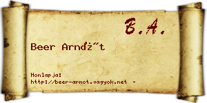 Beer Arnót névjegykártya